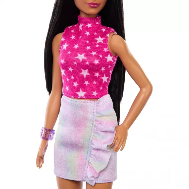 Кукла Barbie Модница в розовом топе со звездным принтом (HRH13) - 5
