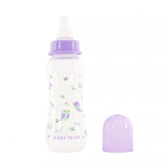Бутылочка для кормления Baby Team с талией и силиконовой соской 250 мл, 0+ (1121) - 8