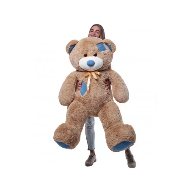 MISTER MEDVED Іграшка м'яконабивна ведмедик з латками латте 150 см - 6