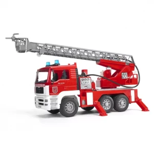 BRUDER іграшка-пожежна вантажівка зі сходами +водяна помпа + світло і звук , М1: 16 дитяча іграшка
