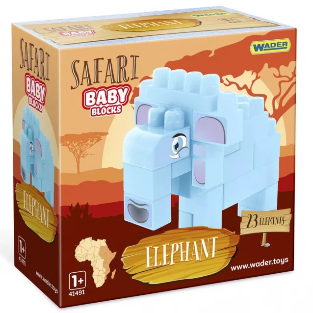 Конструктор Wader Baby Blocks Safari Слон (41502) - 1