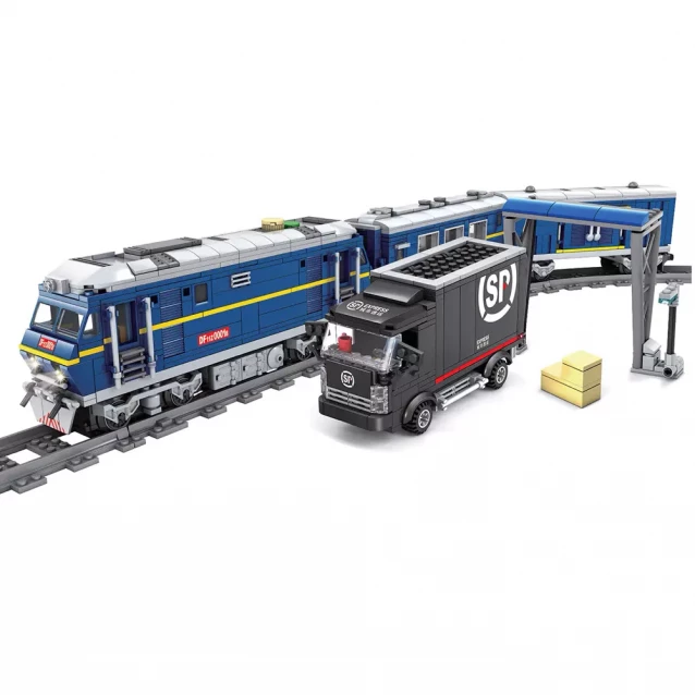 Конструктор Zipp Toys Поїзд DF11 Z з рельсами синій (532.01.02) - 1