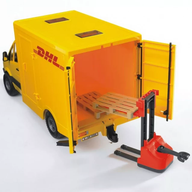 BRUDER игрушка - МВ Sprinter курьерская доставка грузов с погрузчиком, М1:16 - 5