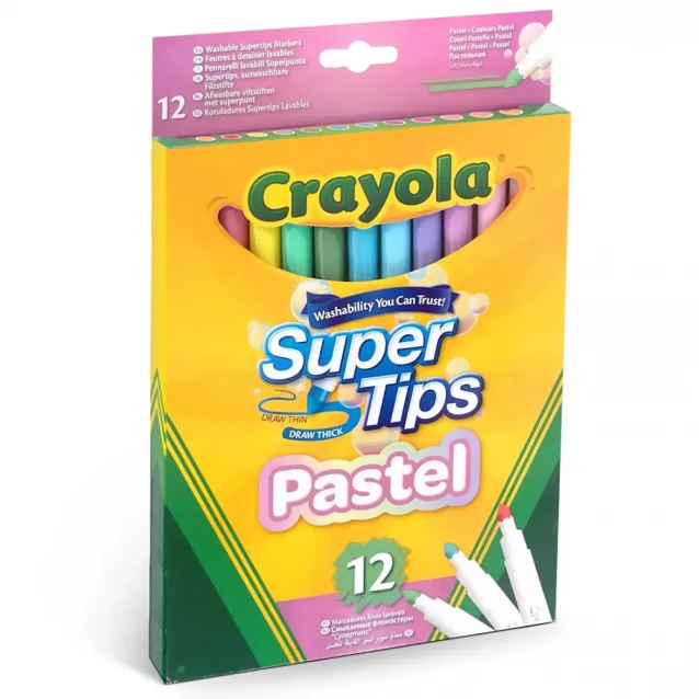 Фломастери Crayola Super Tips Pastel 12 шт (58-7515) - 1