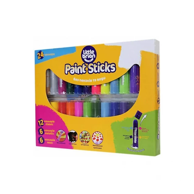 Фарба-олівець Paint Sticks classic, metallic, neon, 24 шт. у наборі - 1