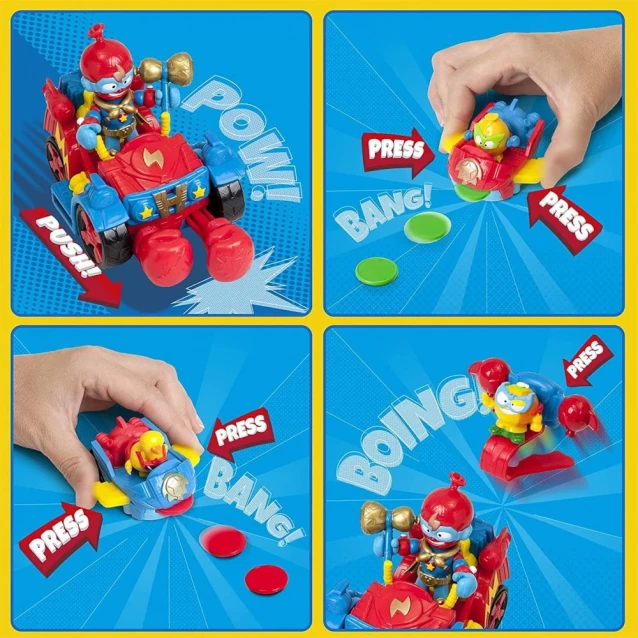 Ігровий набір SUPERTHINGS серії «Kazoom Kids» S1 – БАЛУН-БОКСЕР (3 машинки, Казум-кід, 3 фігурки) - 6