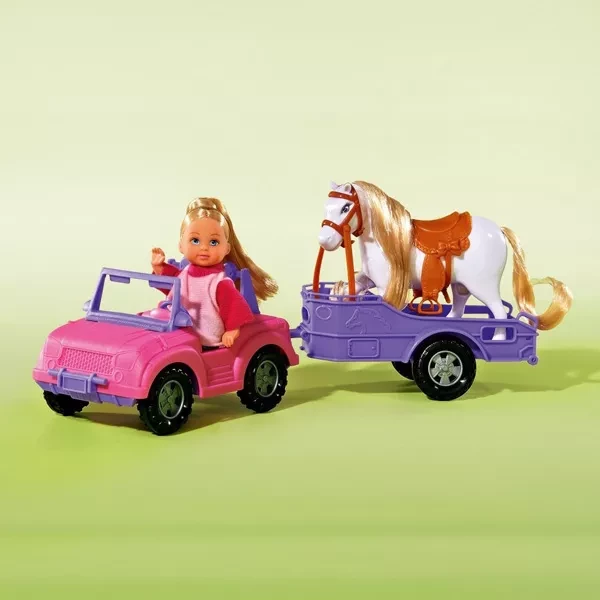 Лялька Еві та джип з трейлером з конем, 3+ - 1