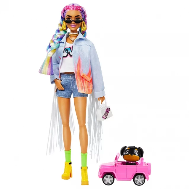 Лялька Barbie "Екстра" з веселковими косичками (GRN29) - 1