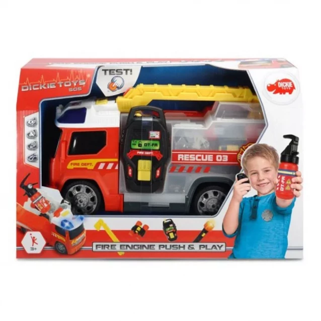 DICKIE TOYS Автомобіль "Пожежна допомога" з набором пожежника, звук. та світл. ефектами, 33 см, 3+ - 1