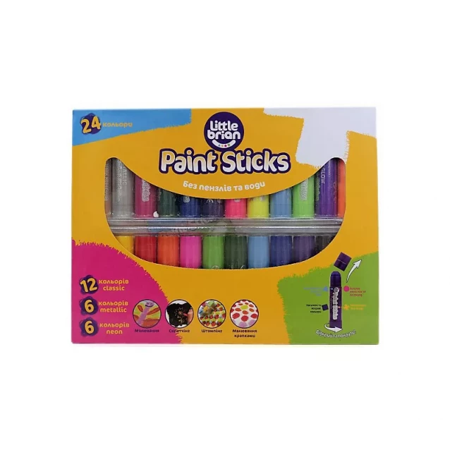 Фарба-олівець Paint Sticks classic, metallic, neon, 24 шт. у наборі - 3
