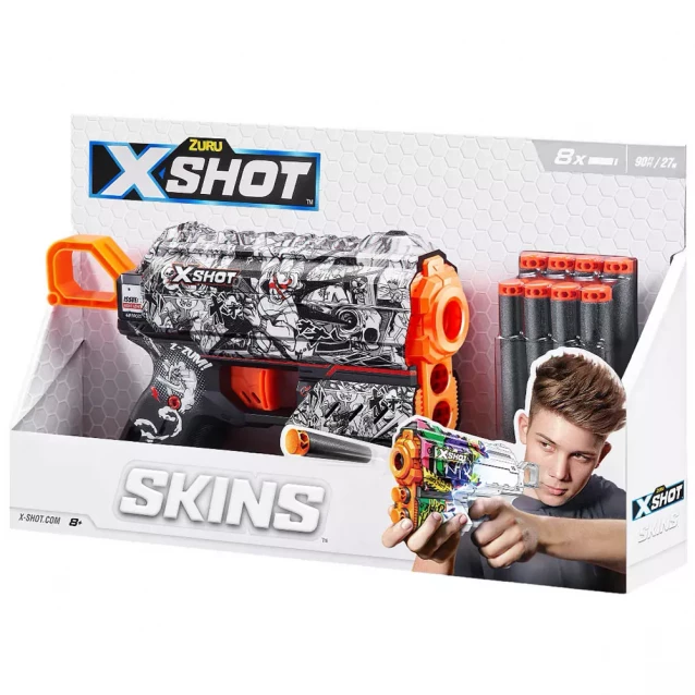 Бластер X-shot Skins Flux Illustrate 8 патронів (36516D) - 5