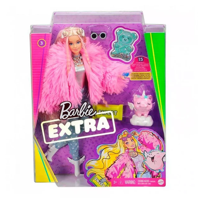 Кукла Barbie Extra в розовой пушистой шубке (GRN28) - 4