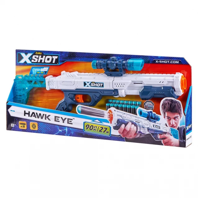 Скорострельный бластер ZURU X-Shot EXCEL Hawk Eye (36435Z) - 1