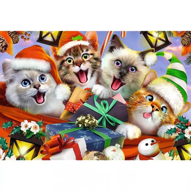 Пазлы фигурные Trefl Рождественские котики деревянные 500+1 эл (20172) - 2