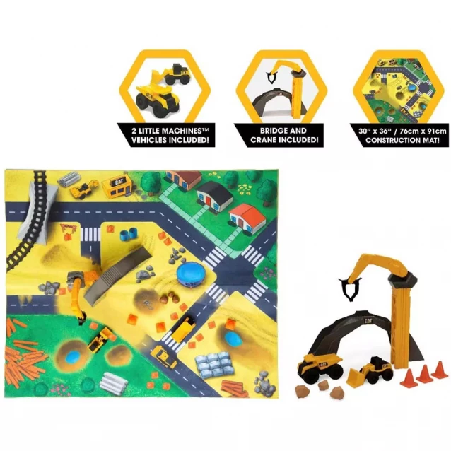 CAT Игровой набор с мини-техникой и игровым полем "Строительная площадка" - 3
