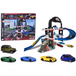 Ігровий набір Majorette "Міський гараж", 3 рівні, 5 машин, 7.5 см, 5+ дитяча іграшка