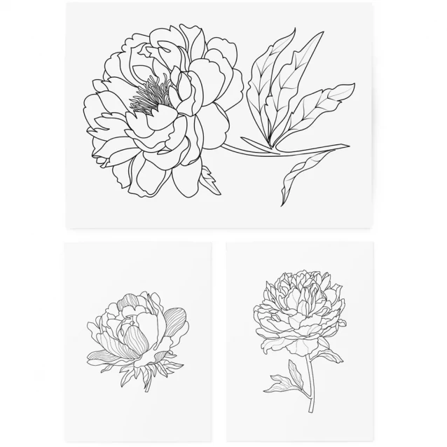Временные тату Graphic Flowers set - 3