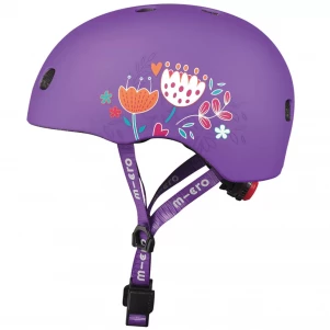Захисний шолом Micro Розмір M 52-56 см фіолетовий з квітами (AC2138BX)