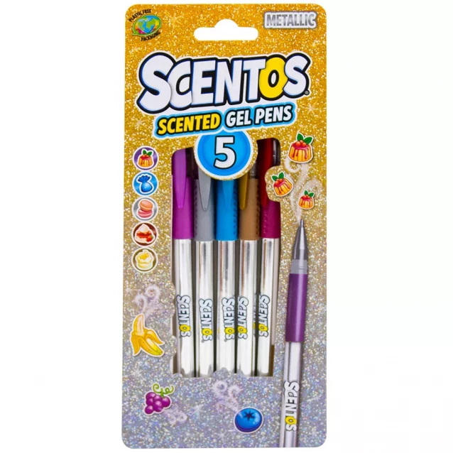 Набір ароматних гелевих ручок Scentos Металічне сяйво 5 кольорів (12265) - 1