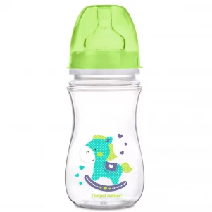 Пляшка з широким отвором антиколікова Easystart - Кольорові звірята 240 мл для малюків