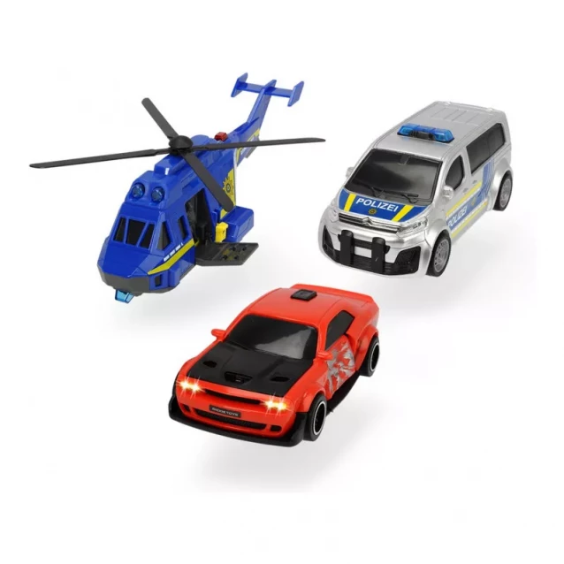 DICKIE TOYS Ігровий набір “Поліцейська погоня” з 2 машинами та гелікоптером, зі звук. та світл. еф. 3+ - 2