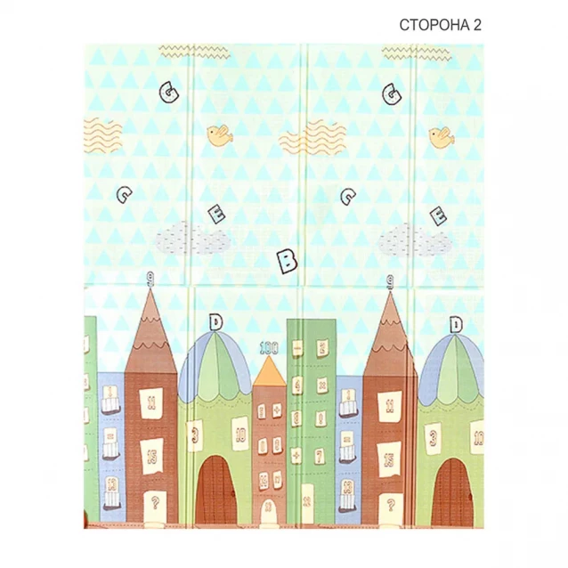 POPPET Дитячий двосторонній, складний килимок "Сплячі малюки та Чарівне місто", 150x180x1 см PP011-150 - 4