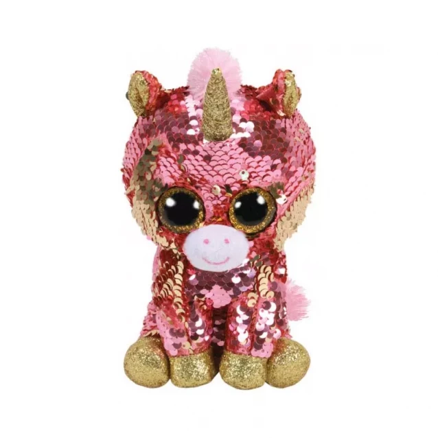 Дитяча іграшка м’яконабивна TY FLIPPABLES 36670 Рожевий єдиноріг "SUNSET" 15см - 1