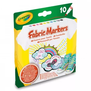 CRAYOLA Набір фломастерів для малювання на тканині, тонка лінія, 10 шт 58-8633 дитяча іграшка