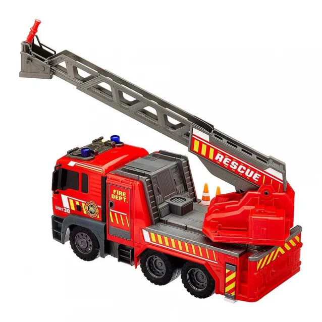 DICKIE TOYS Пожарная машина «MAN», с лестницей 55-71 см, со звук. и свет. эффектами, 54 см, 3 - 3