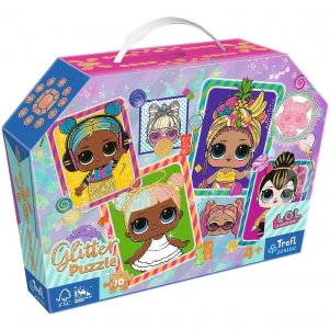 Пазлы Trefl Девочки с загадками Красочные куклы глитер 70 эл (53016) детская игрушка