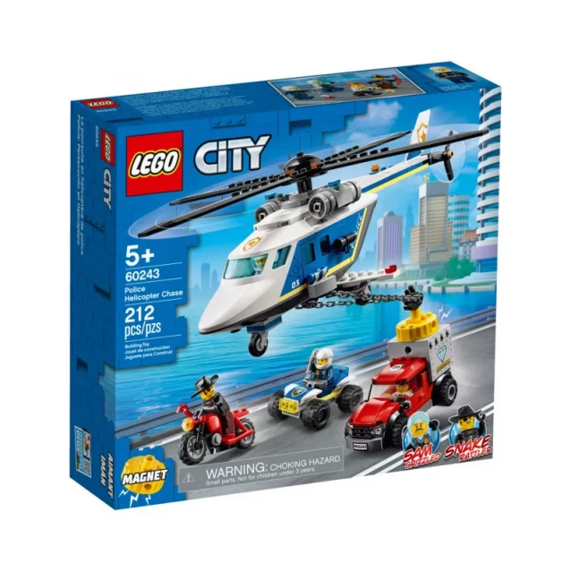 Конструктор LEGO City Погоня на поліцейському гелікоптері (60243) - 1