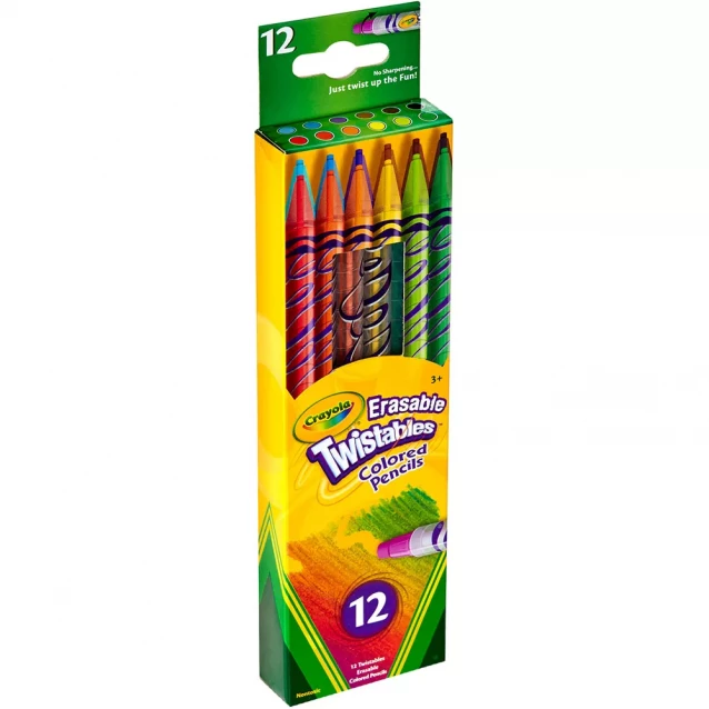 CRAYOLA Набір олівців "Твіст" з ластиком, (що викручуються та стираються), 12 шт 256360.024 - 2