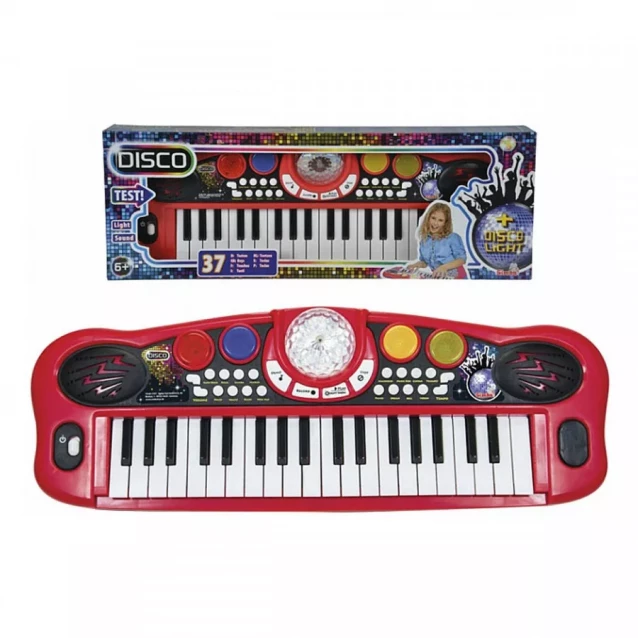 SIMBA TOYS Музыкальный инструмент Диско. Электросинтезатор, 37 клавиш, 8 ритмов, 56 см, 6 - 1