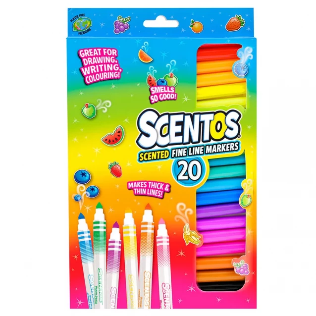 Набор ароматных маркеров для рисования Scentos Тонкая линия 20 цветов (20435) - 1