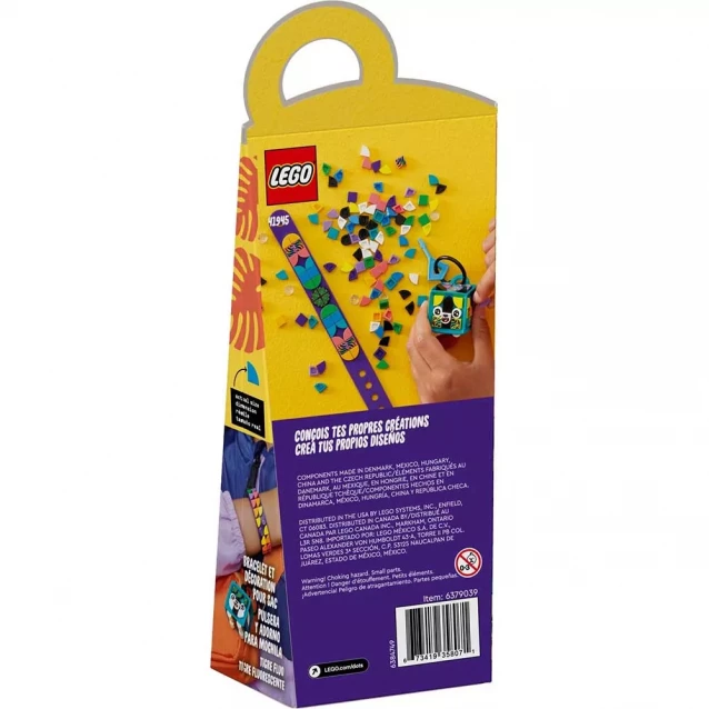 Браслет LEGO Dots Браслет и бирка для чемодана Неоновый тигр (41945) - 3
