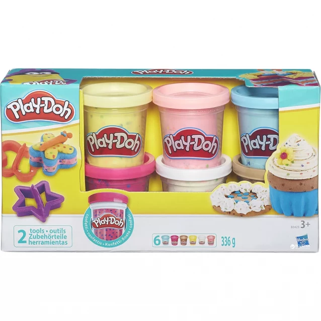 Пластилін Play-doh Конфеті 6 шт (B3423) - 1