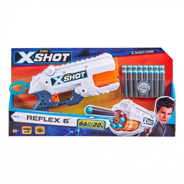 Скорострільний бластер ZURU X-Shot EXCEL Reflex 6 (36433Z) - 1