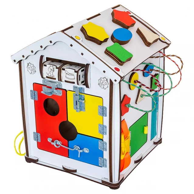 Бізіборд-куб GoodPlay Будиночок розвиваючий 28х28х35 з підсвічуванням (B006) - 5