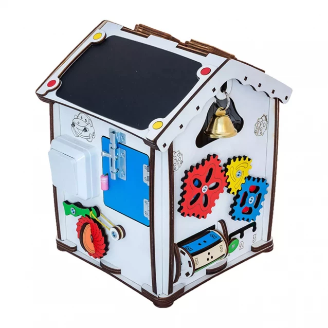 Бизиборд-куб GoodPlay Домик развивающий 24х24х30 с подсветкой (B004) - 1