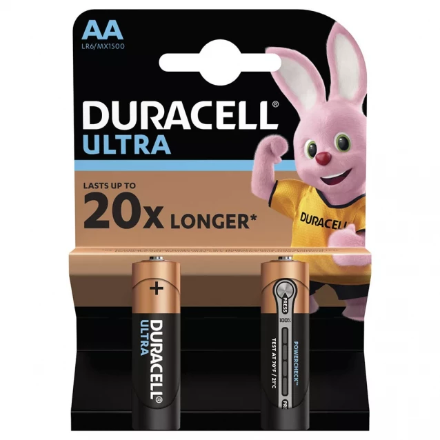 Батарейка Duracell Ultra AA LR06 MX1500 2 шт (5005813) - 1