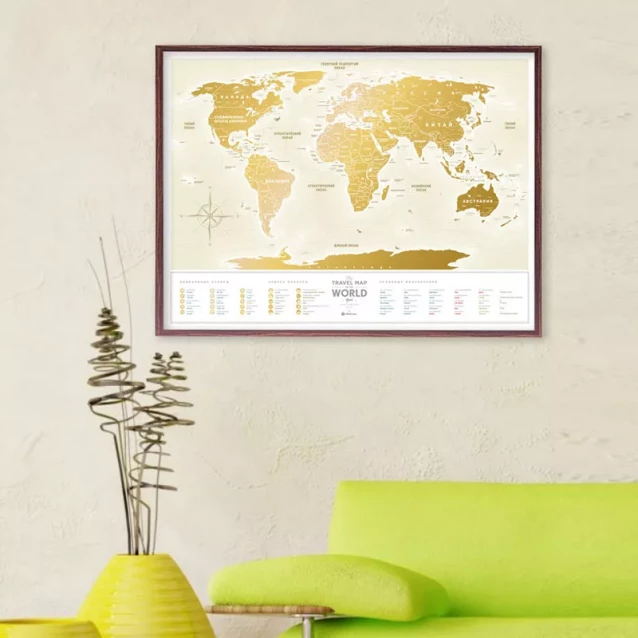 DREAM&DO Скретч карта мира "Travel Map Gold World" (рус) (тубус) - 5