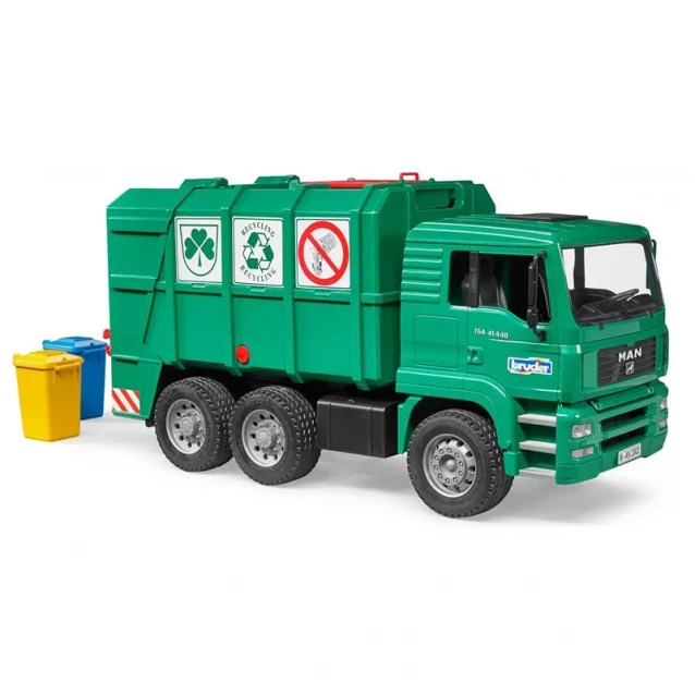 BRUDER Машинка игрушечная -мусоровоз МАН зеленый - 1