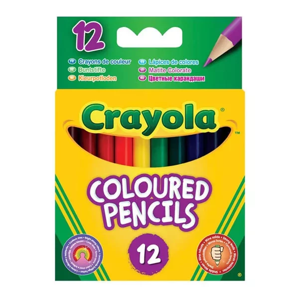 CRAYOLA КАРАНДАШИ 12 коротких кольорових олівців, 3+ - 1