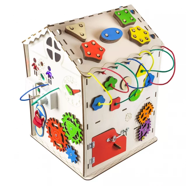Бизиборд-куб GoodPlay Домик развивающий 35х35х50 с подсветкой (B009) - 3