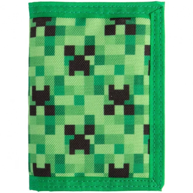 Кошелек Пиксель на три отделения, зеленый, Minecraft Pixel Life Tri-Fold Wallet Green - 1