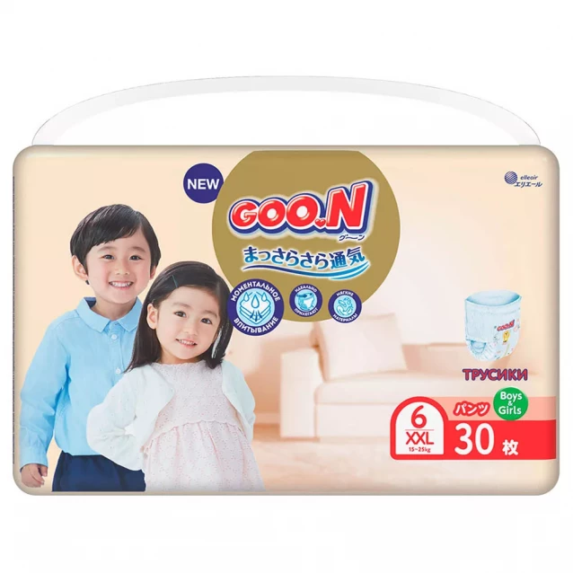 Трусики-підгузки Goo.N Premium Soft Розмір 6XXL, 15-25 кг 30 од (863230) - 1