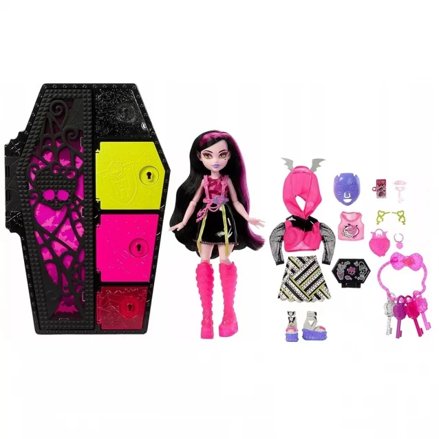 Лялька з сюрпризами Monster High Неонові та бомбезні Жахо-секрети Дракулори (HNF78) - 3