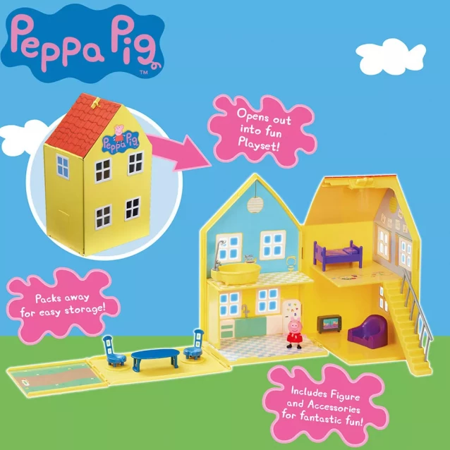 PEPPA Игровой набор Peppa - ДОМ ПЕППИ ДЕЛЮКС (домик с мебелью, фигурка Пеппи) - 2