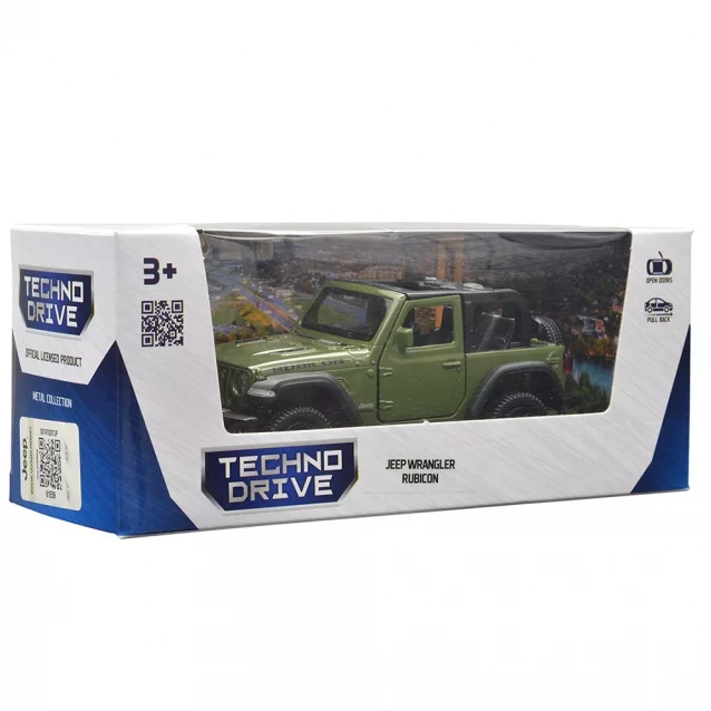 Автомодель TechnoDrive Jeep Wrangler Rubicon 2021 зеленый (250339U) - 10