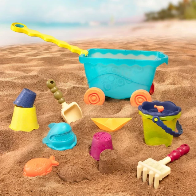 Набор для игры с песком и водой Battat Тележка Море (BX1596Z) - 12